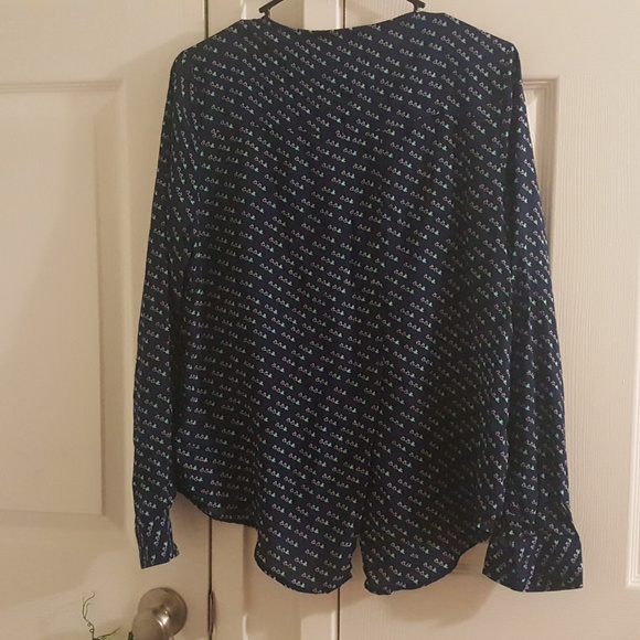 MAEVE Long Sleeves Blue Bird Blouse Anthropologie - Picture 5 of 7